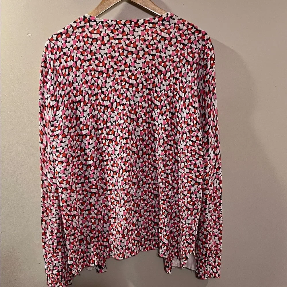 LOFT Red and White Patterned Sweater - Picture 6 of 8